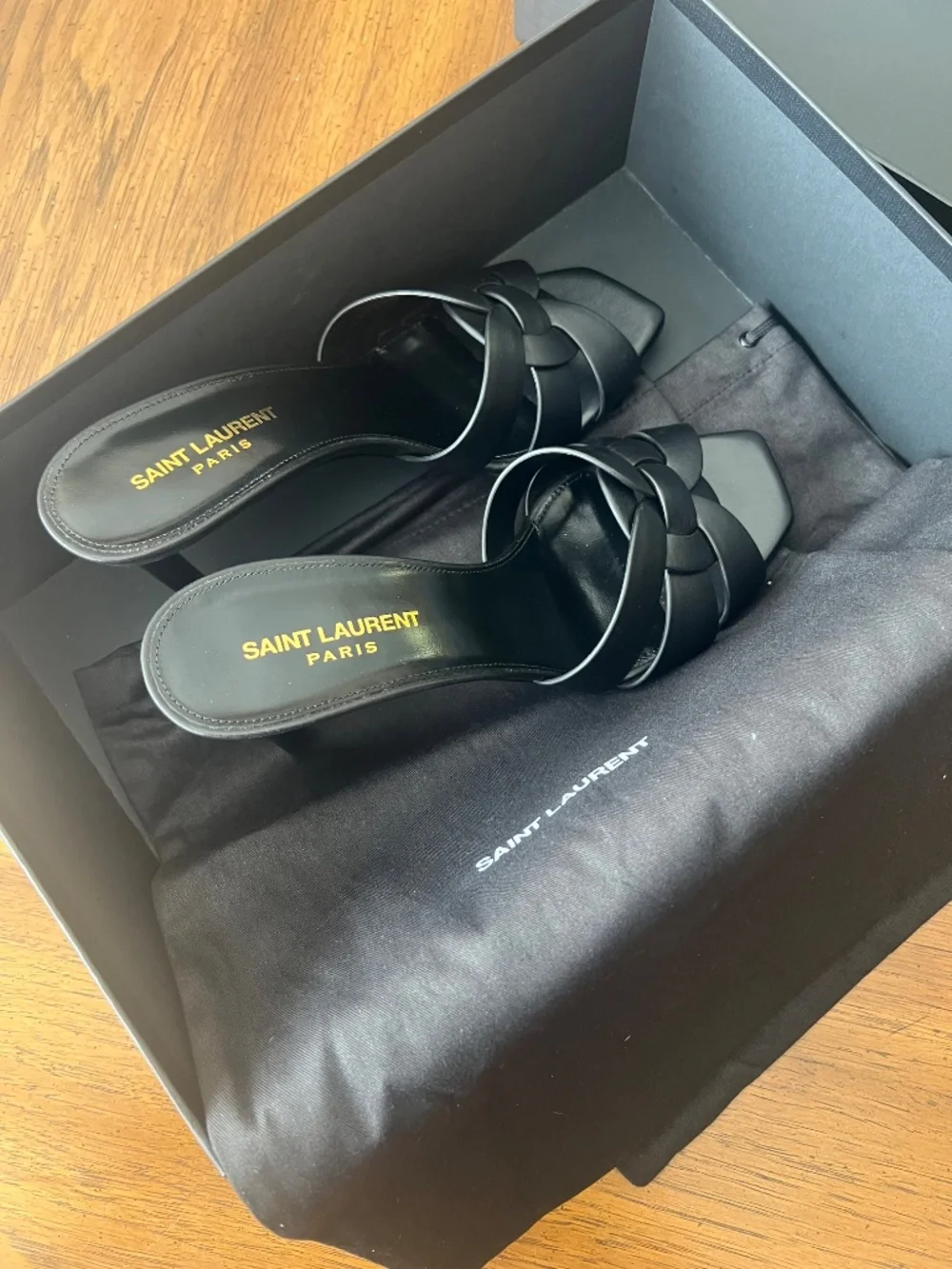 Saint Laurent Smooth Black Tribute Mules Size: 39 - US 8.5/9 - Picture 3 of 7